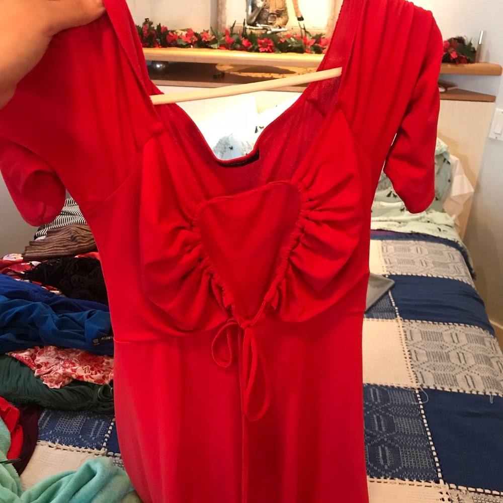Nastygal red minidress with cute sleeves